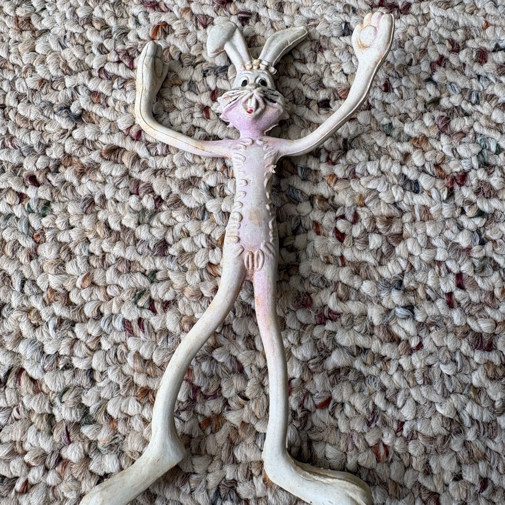 Set of Two 6” Bendable Flexible Bunny Figures - Picture 2 of 6